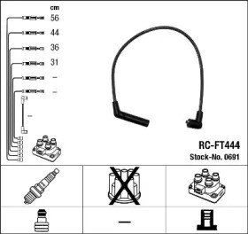Rc-ft444 комплект кабелів запалювання ngk (шт.) 0691