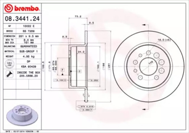 Дискові гальма 08344124 BREMBO