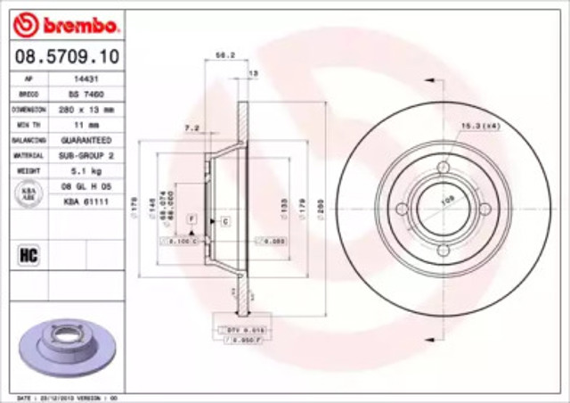 Ротор гальмівний 08570910 BREMBO