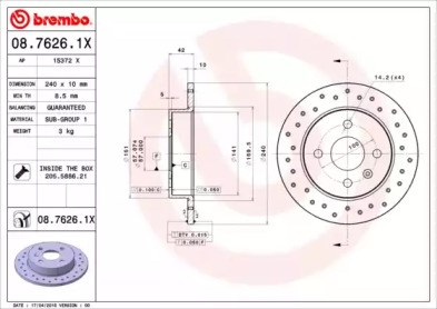 Задні дискові гальма 0876261X BREMBO