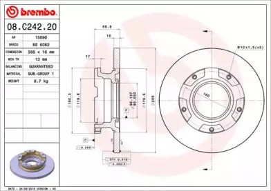 Дискові гальма 08C24220 BREMBO