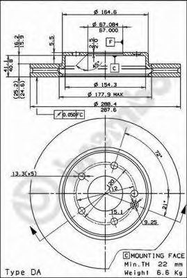 Ротор гальмівний 09684511 BREMBO