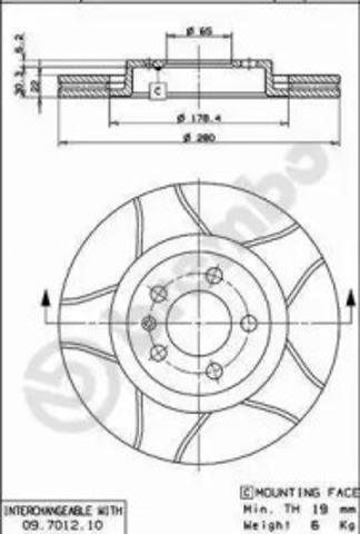Ротор гальмівний 09701275 BREMBO