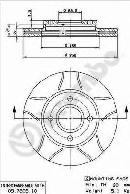 Гальмо дискове переднє 09780675 BREMBO