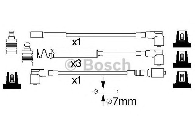 Провід високовольтні, комплект 0986356747 BOSCH