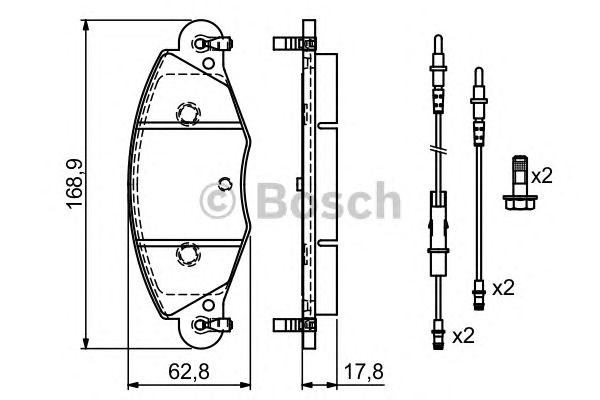 Bosch citroen колодки гальмівні передні c5 2.2hdi-3.0 01- 0 986 424 581
