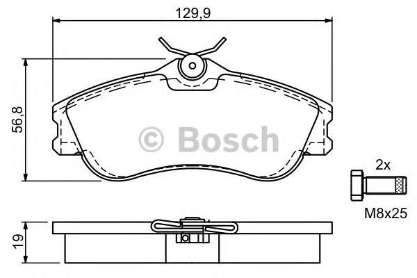 Передні гальмівні колодки 0986424583 BOSCH