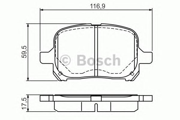 Bosch toyota к-т гальмівних колодок camry 3,0 v6 0 986 424 639