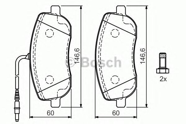 Bosch гальмівні колодки дискові fiat scudo  1.9d 2.0jtd 02- 0 986 424 789