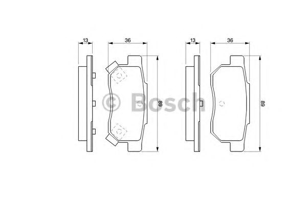 Bosch honda колодки гальмівні задні civic 1,5/1,6 90- 0 986 461 131