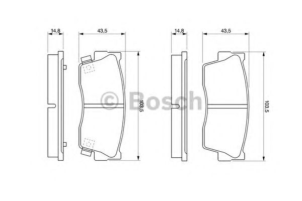 Колодки гальмівні передні, дискові 0986461750 BOSCH