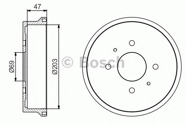 Барабан гальмівний задній 0986477235 BOSCH