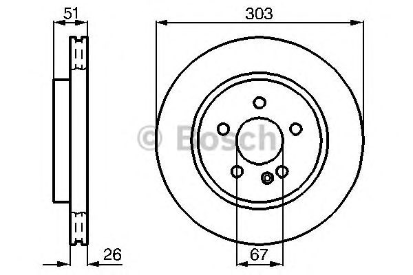 Диск гальмівний передній 0986478468 BOSCH
