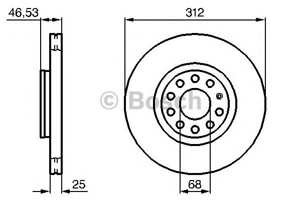 Диск переднього гальма 0986479057 BOSCH