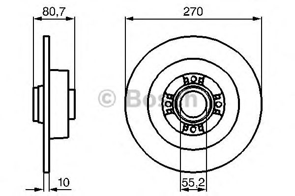 Диск заднього гальма 0986479196 BOSCH