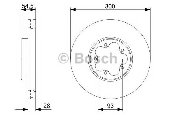 Диск гальмівний передній 0986479307 BOSCH
