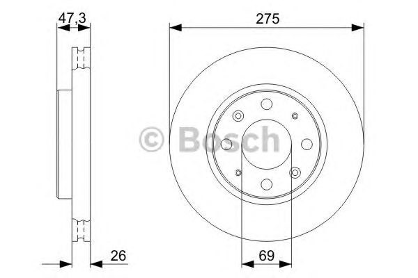 Диск переднього гальма 0986479369 BOSCH