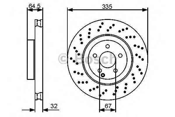 Диск гальмівний передній 0986479413 BOSCH