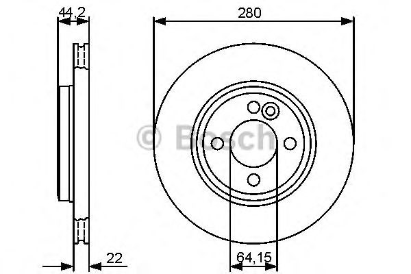 Диск переднього гальма 0986479437 BOSCH
