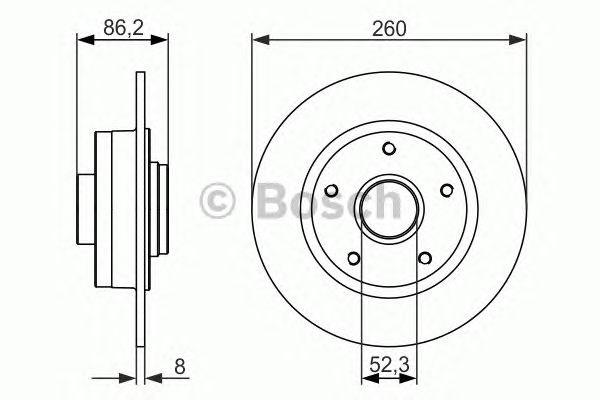 Диск заднього гальма 0986479684 BOSCH