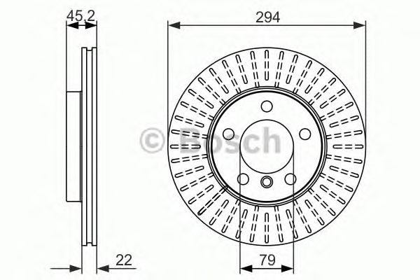 Диск переднього гальма 0986479725 BOSCH