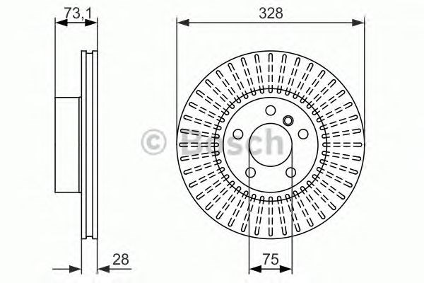 Диск гальмівний передній 0986479771 BOSCH