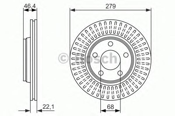 Диск переднього гальма 0986479916 BOSCH