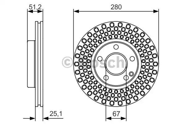 Диск переднього гальма 0986479A00 BOSCH