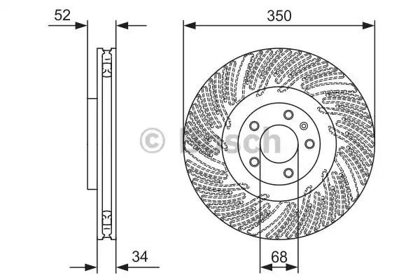 Диск гальмівний передній 0986479D26 BOSCH