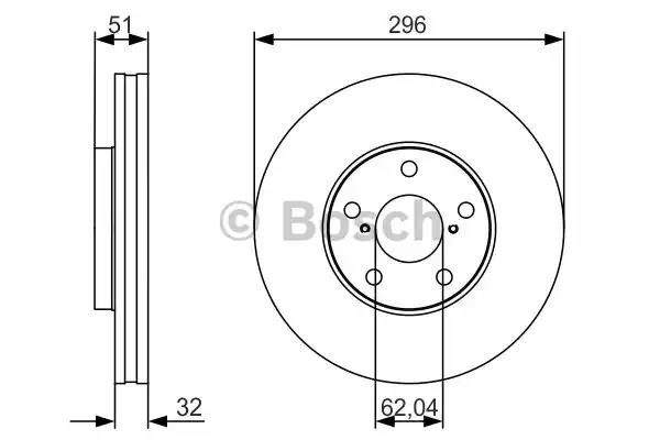 Диск гальмівний передній 0986479R20 BOSCH