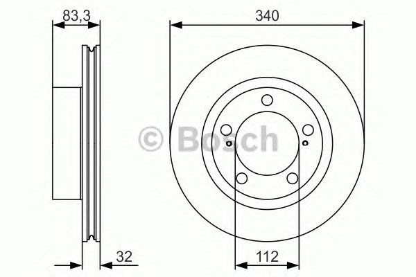Диск гальмівний передній 0986479R29 BOSCH