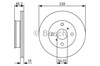 Диск гальмівний передній 0986479R75 BOSCH