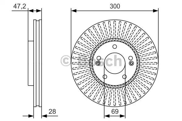 Диск переднього гальма 0986479S14 BOSCH