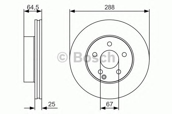 Диск переднього гальма 0986479S83 BOSCH