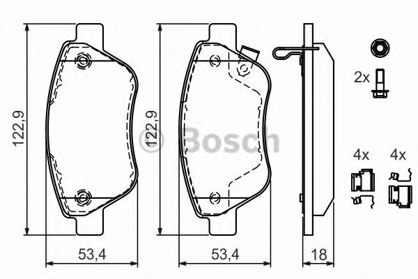Bosch гальмівні колодки передні opel corsa 06 - 0 986 494 092