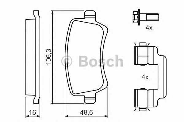 Задні колодки 0986494213 BOSCH