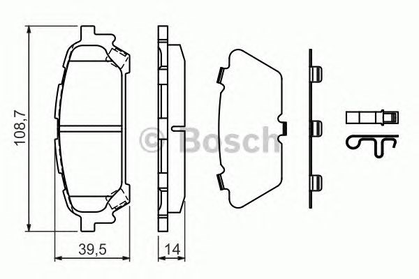 Комплект задніх колодок 0986494232 BOSCH
