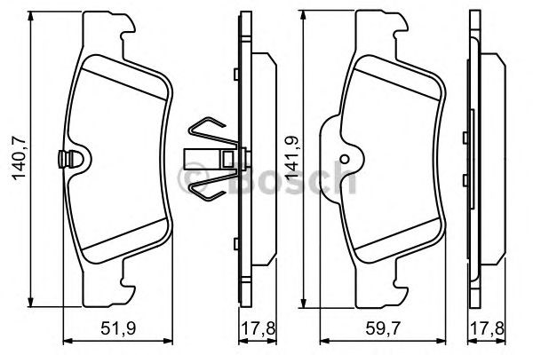 Колодки на гальмо задній дисковий 0986494256 BOSCH