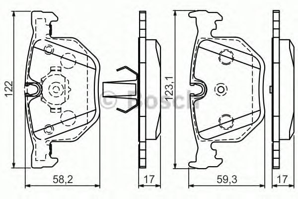 Комплект задніх колодок 0986494286 BOSCH