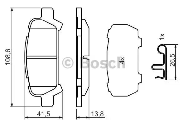Колодки гальмові задні, дискові 0986494445 BOSCH