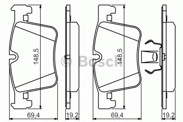 Тормозні колодки 0986494487 BOSCH