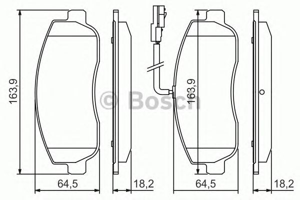 Колодки гальмівні передні, дискові 0986494498 BOSCH