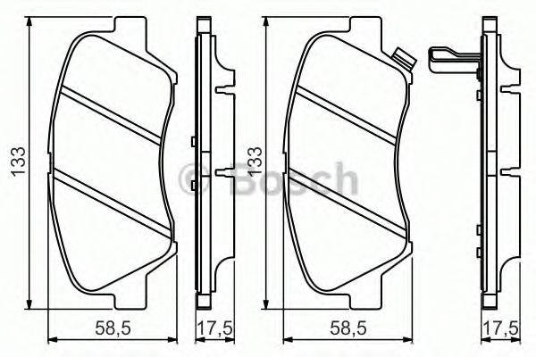 Колодки гальмівні передні, дискові 0986494563 BOSCH