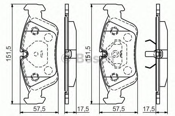 Колодки гальмівні дискові комплект 0986495060 BOSCH