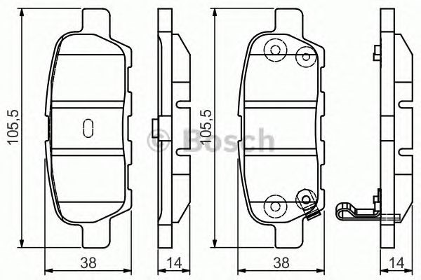 Задні дискові колодки 0986495089 BOSCH