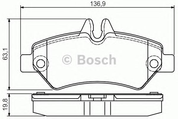 Комплект задніх колодок 0986495100 BOSCH