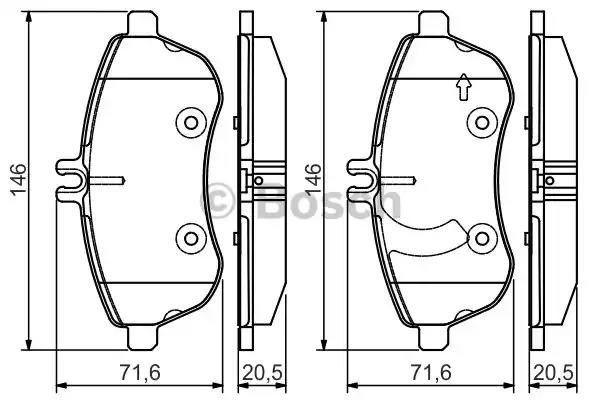 Передні гальмівні колодки 0986495104 BOSCH