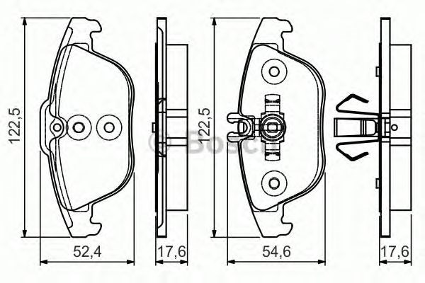 Задні дискові колодки 0986495105 BOSCH