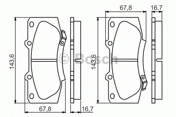 Передні гальмівні колодки 0986495352 BOSCH