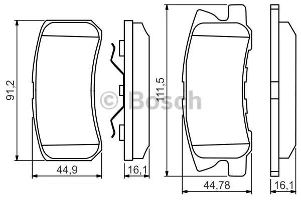 Задні гальмівні колодки 0986495357 BOSCH